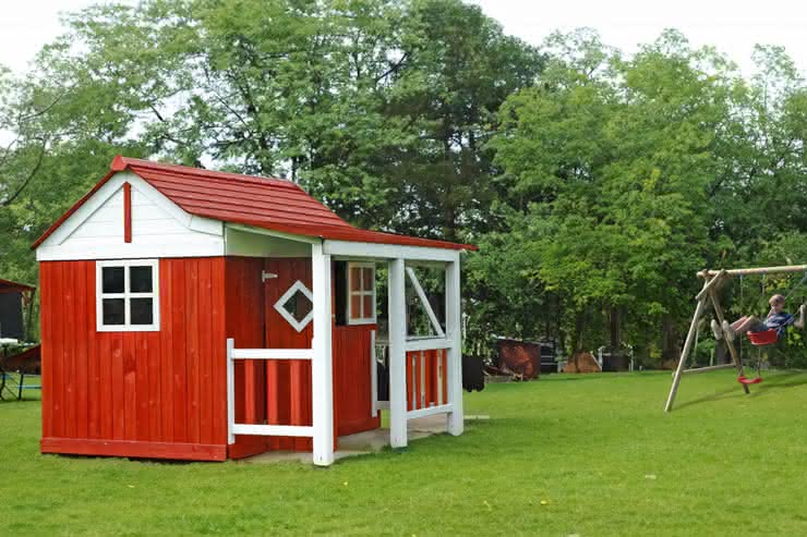 Spielhaus Ida, 200x180 cm Rot-Weiß