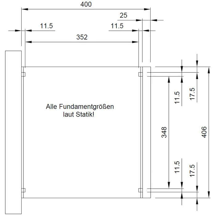 Terrassendach mit Steg-Doppelplatten master 406x400 cm 406x400 cm | Fichte KVH naturbelassen