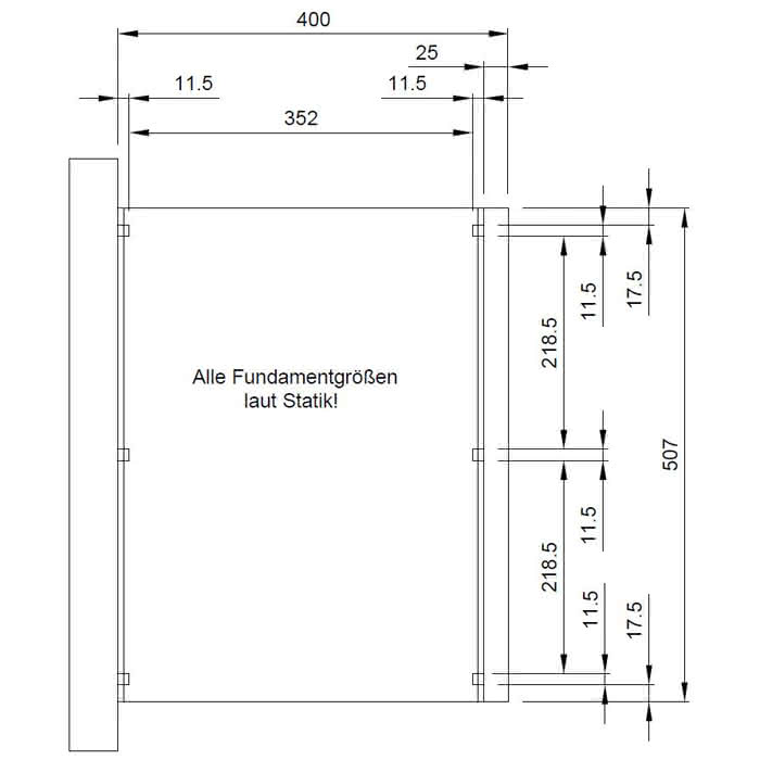Terrassendach mit Steg-Doppelplatten select 507x400 cm 507x400 cm | Fichte Leimholz weiß grundiert