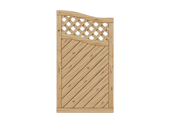 Holz Sichtschutz 90 x 165/150 cm Abschluss mit Rankgitter