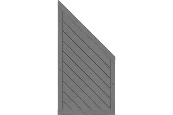 Sichtschutzelement Lugano 90x180/90 cm Abschluss geschlossen Fichte Granit 90 x 180/90 cm Abschluss geschlossen