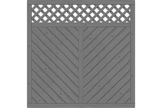 Sichtschutzelement Lugano 180x180 cm mit Rankgitter Fichte Granit 180 x 180 cm mit Rankgitter