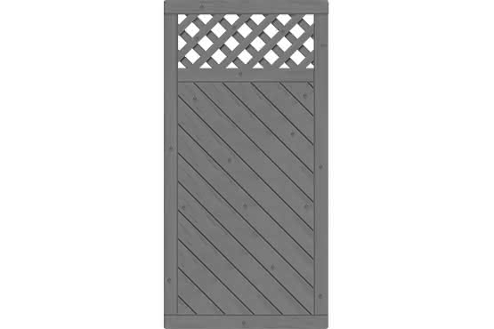 Sichtschutzelement Lugano 90x180 cm mit Rankgitter Fichte Granit 90 x 180 cm mit Rankgitter