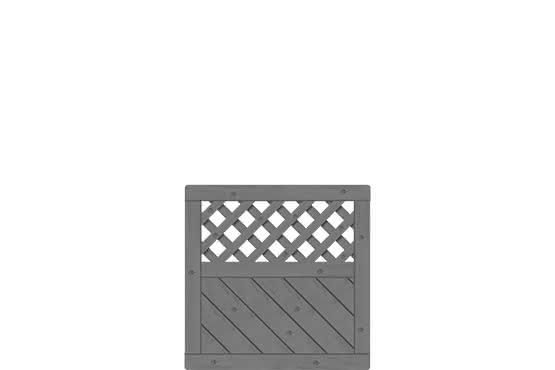 Vorgartenzaun Lugano 90x90 cm Vorgartenzaun mit Rankgitter Fichte Granit 90 x 90 cm Vorgartenzaun mit Rankgitter