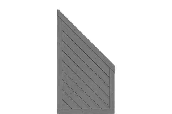 Dichtzaun Lyon 90x165/80 cm Abschluss geschlossen Fichte Granit 90 x 165/80 cm Abschluss geschlossen | Fichte Granit