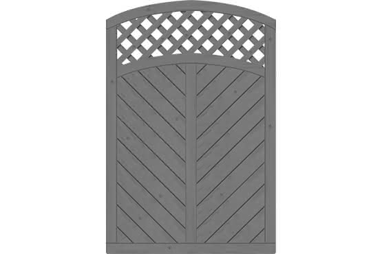 Dichtzaun Lyon 120x180/165 cm mit Rankgitter Fichte Granit 120 x 180/165 cm mit Rankgitter | Fichte Granit