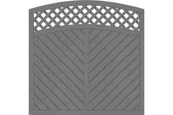 Dichtzaun Lyon 180x180/165 cm mit Rankgitter Fichte Granit 180 x 180/165 cm mit Rankgitter | Fichte Granit