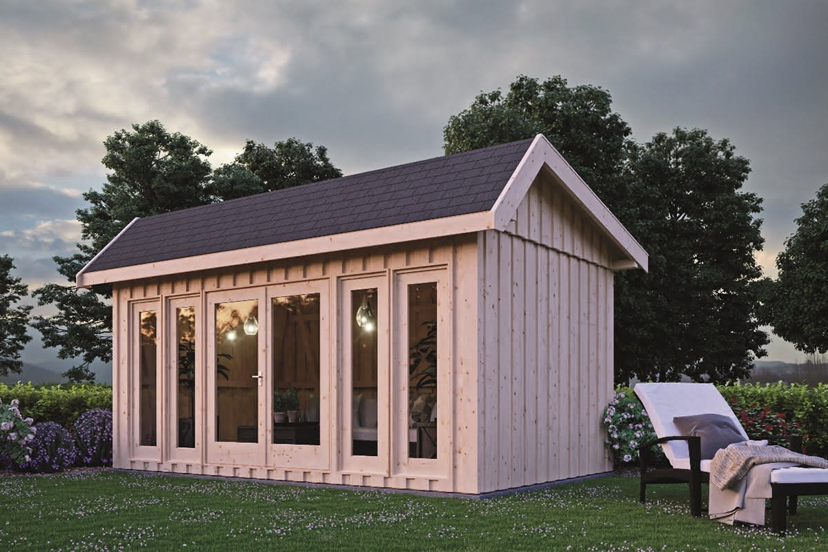 Gartenhaus Skyline mit asymmetrischem Satteldach
