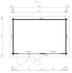 Blockbohlenhaus 425 x 275 cm | 45 mm 