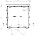 Gartenhaus mit Schleppdach 230 x 223 cm | Hellgrau/Weiß