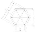 Terrassenpavillon 6-Eck Modena Typ 1, Ø 350 cm 