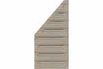 Sichtschutzzaun Kirn Grau Abschluss 90 x 180/90 cm links 90x180/90 cm links