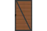 Systemzaun Kingston XL cWPC Dunkelbraun Türelement DIN rechts 100 x 181 cm Tür 100x181 cm DIN re | Dunkelbraun