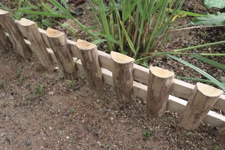 Beeteinfassung Altmark 120 x 15/30 cm aus Haselnuss naturbelassen 