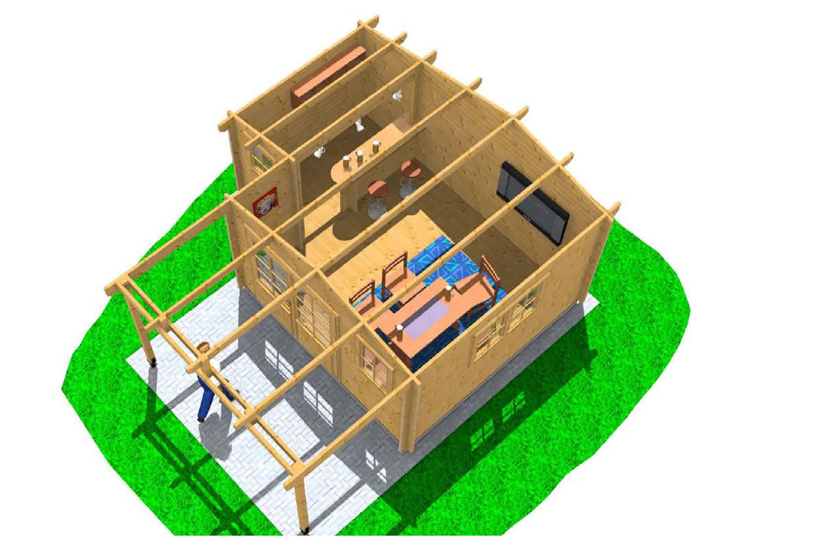 Gartenlaube Partyhaus 45 mm