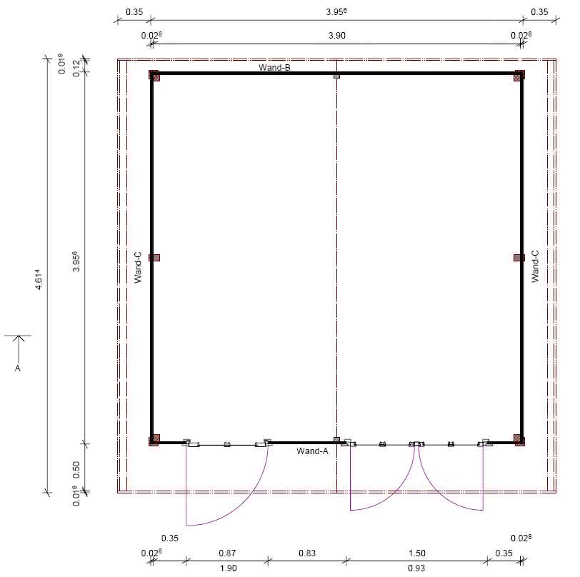 Schwedenhaus als Gartenhaus 390 x 390 cm