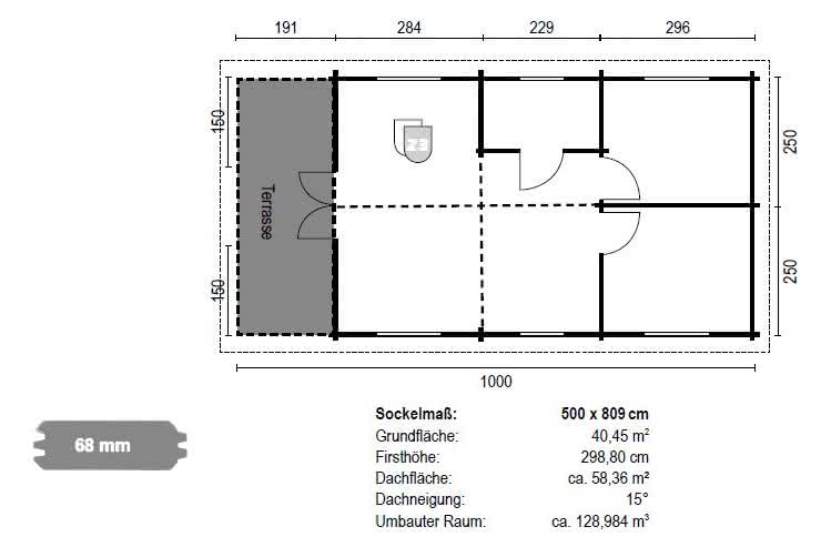 Ferienhaus Erfurt 68 mm 500 x 1000 cm 