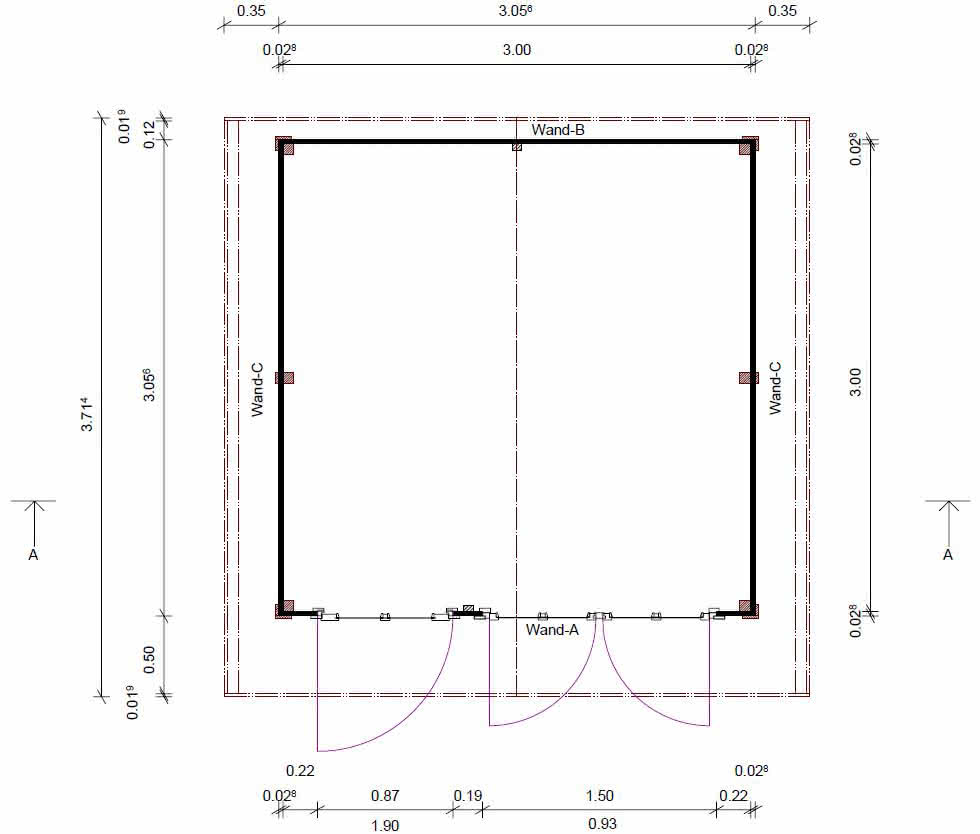 Schwedenhaus als Gartenhaus 300 x 300 cm