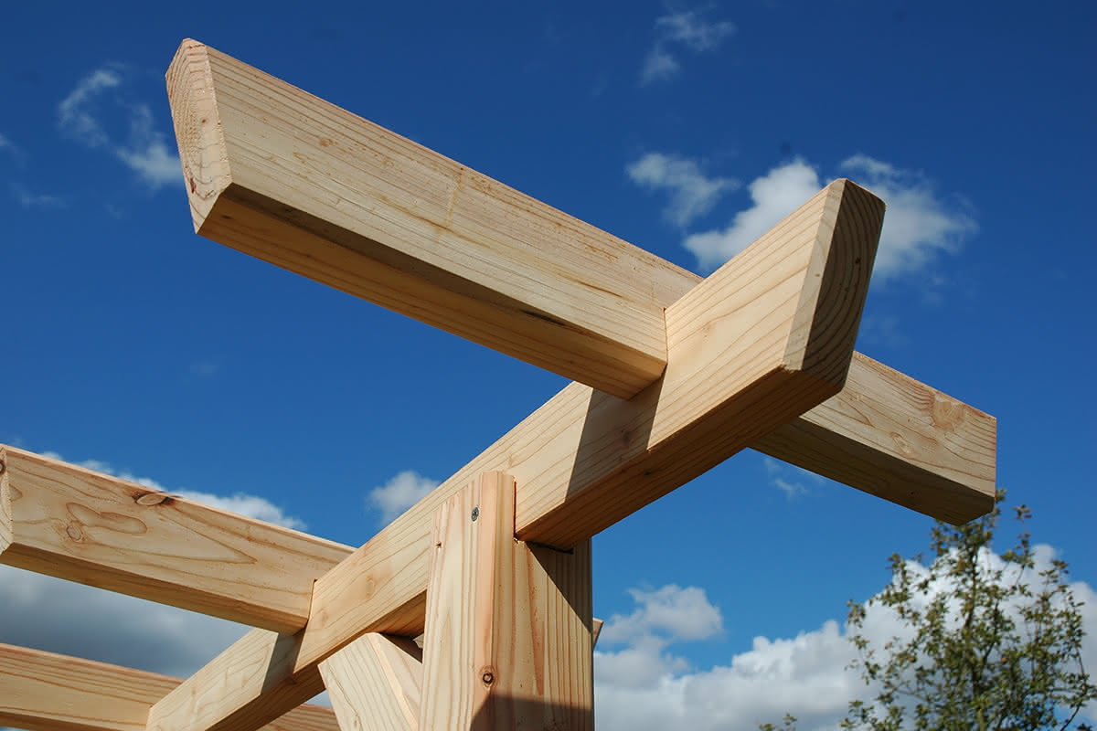 Holz Pergola KomplettBausatz. 3 Pfosten