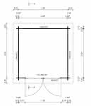 Blockbohlenhaus 248 x 248 cm | 45 mm