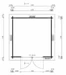 Blockbohlenhaus 308 x 308 cm | 45 mm