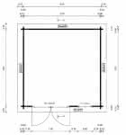 Blockbohlenhaus 368 x 368 cm | 28 mm 