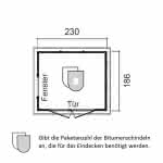 Gartenhaus mit Schleppdach 230 x 186 cm | KDI