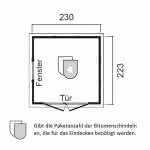 Gartenhaus mit Schleppdach 230 x 223 cm | Fichte natur