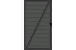 Systemzaun Kingston Schwedenprofil WPC Anthrazit Türelement DIN links 100 x 176 cm Tür 100x176 cm DIN li | Anthrazit