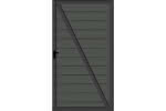 Systemzaun Kingston Schwedenprofil WPC Anthrazit Türelement DIN rechts 100 x 176 cm Tür 100x176 cm DIN re | Anthrazit