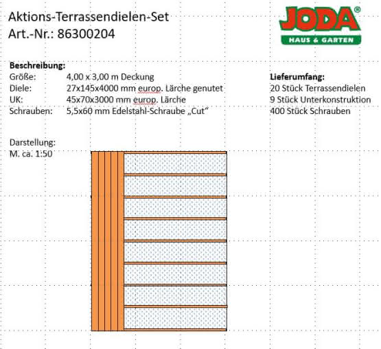 Terrassenbelag günstig 4x3 m