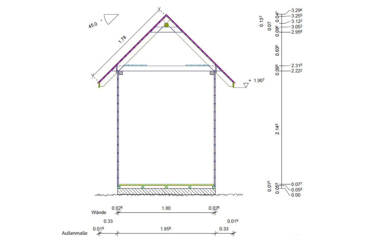 Schwedenhaus als Gartenhaus 180 x 180 cm