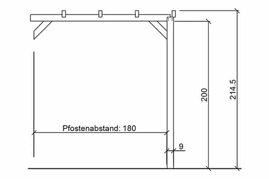 Pergola Standard Verlängerung Lärche naturbelassen Lärche Verlängerung 1,80 m | Lärche naturbelassen