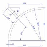 Leimholzbogen 11x11 cm Radius 200 cm 