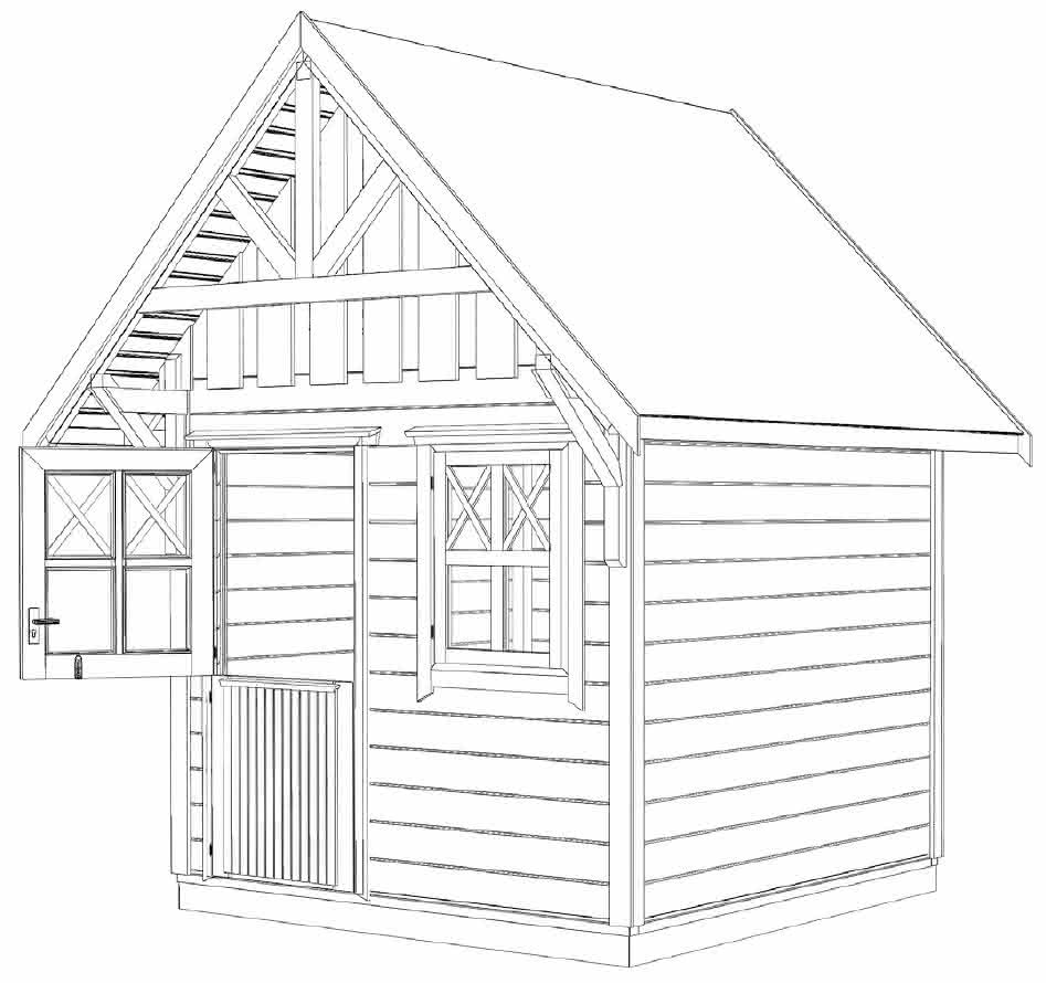 Schwedenhaus als Gartenhaus 240 x 240 cm