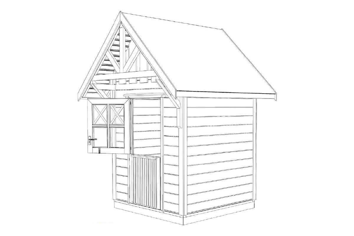 Schwedenhaus als Gartenhaus 180 x 180 cm
