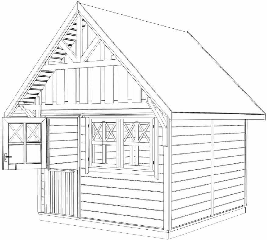Schwedenhaus als Gartenhaus 300 x 300 cm