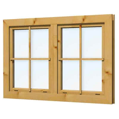 Blockhaus-Fenster F 31 133x90 cm,  einfachverglast, Dreh-Kipp, für 28 mm BB, öffnet nach innen F31 | 28 mm