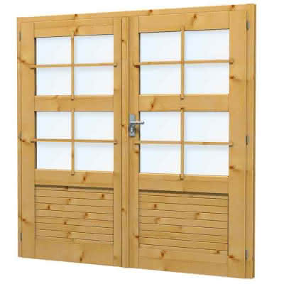 Blockhaus-Tür T 2 Eco-2, 180x180 cm, DIN rechts, einfachverglast, für 45 mm BB T 2 Eco-2 DIN re | 45 mm