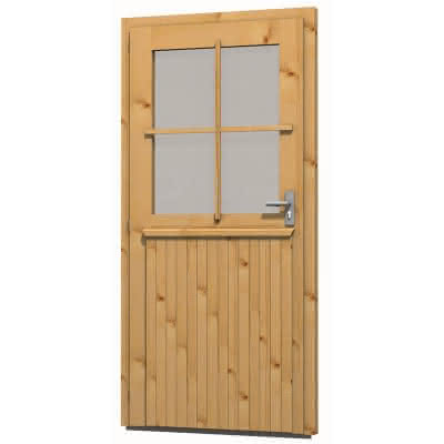 Blockhaus-Tür T 11, 90x190 cm, einfachverglast, DIN links, für 45 mm BB T 11 DIN li | 45 mm