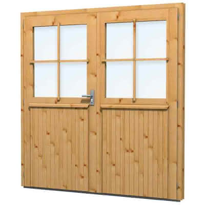 Blockhaus-Tür T 21, 180x190 cm,  einfachverglast, DIN links, für 45 mm BB T 21 DIN li | 45 mm