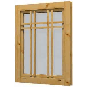 Blockhaus-Fenster F 71 80x99 cm,  einfachverglast, Dreh-Kipp, für 45 mm BB, öffnet nach innen F71 | 45 mm