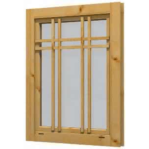 Blockhaus-Fenster F 71 80x99 cm,  einfachverglast, Dreh-Kipp, für 28 mm BB, öffnet nach innen F71 | 28 mm