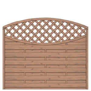 Bogendichtzaun Monegro 180x150/131 cm mit Rankgitter Fichte hellbraun 180 x 150/131 cm mit Rankgitter | Fichte hellbraun