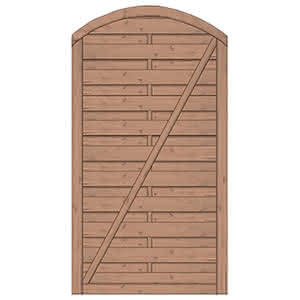 Bogendichtzaun Monegro 100x180/161 cm Tür Fichte hellbraun 100 x 180/161 cm Tür | Fichte hellbraun