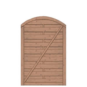 Bogendichtzaun Monegro 100x150/131 cm Tür Fichte hellbraun 100 x 150/131 cm Tür | Fichte hellbraun