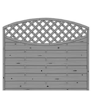 Bogendichtzaun Monegro 180x150/131 cm mit Rankgitter Fichte Basaltgrau 180 x 150/131 cm mit Rankgitter | Fichte Basaltgrau