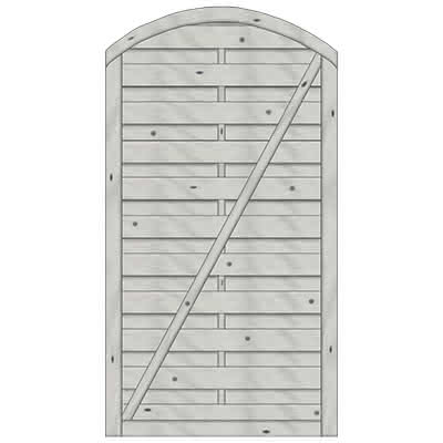 Bogendichtzaun Monegro 100x180/161 cm Tür Fichte Struktur Grau 100 x 180/161 cm Tür | Fichte Grau