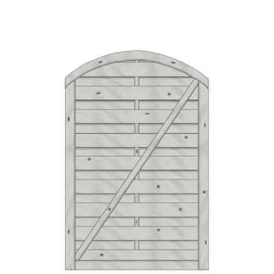 Bogendichtzaun Monegro 100x150/131 cm Tür Fichte Struktur Grau 100 x 150/131 cm Tür | Fichte Grau