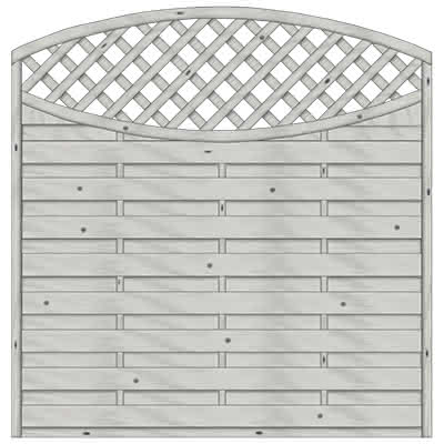 Bogendichtzaun Monegro 180x180/161 cm mit Rankgitter Fichte Struktur Grau 180 x 180/161 cm mit Rankgitter | Fichte Grau